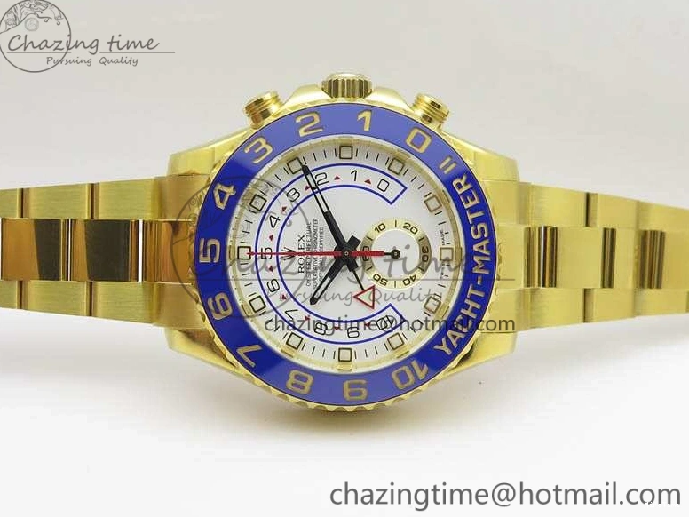 MiroTime 0303 YachtMaster II 116688 YG JF 1:1 Best Edition White Dial Blue Ceramic Bezel On YG Bracelet A Cozy 3577